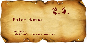 Maler Hanna névjegykártya